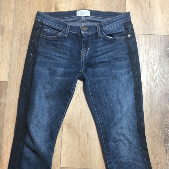 Current/Elliott Rolled Skinny Jeans w/Lace Detail - Picture 5 of 9